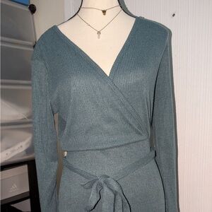 Mimi Chica Textured Blue Knit Top